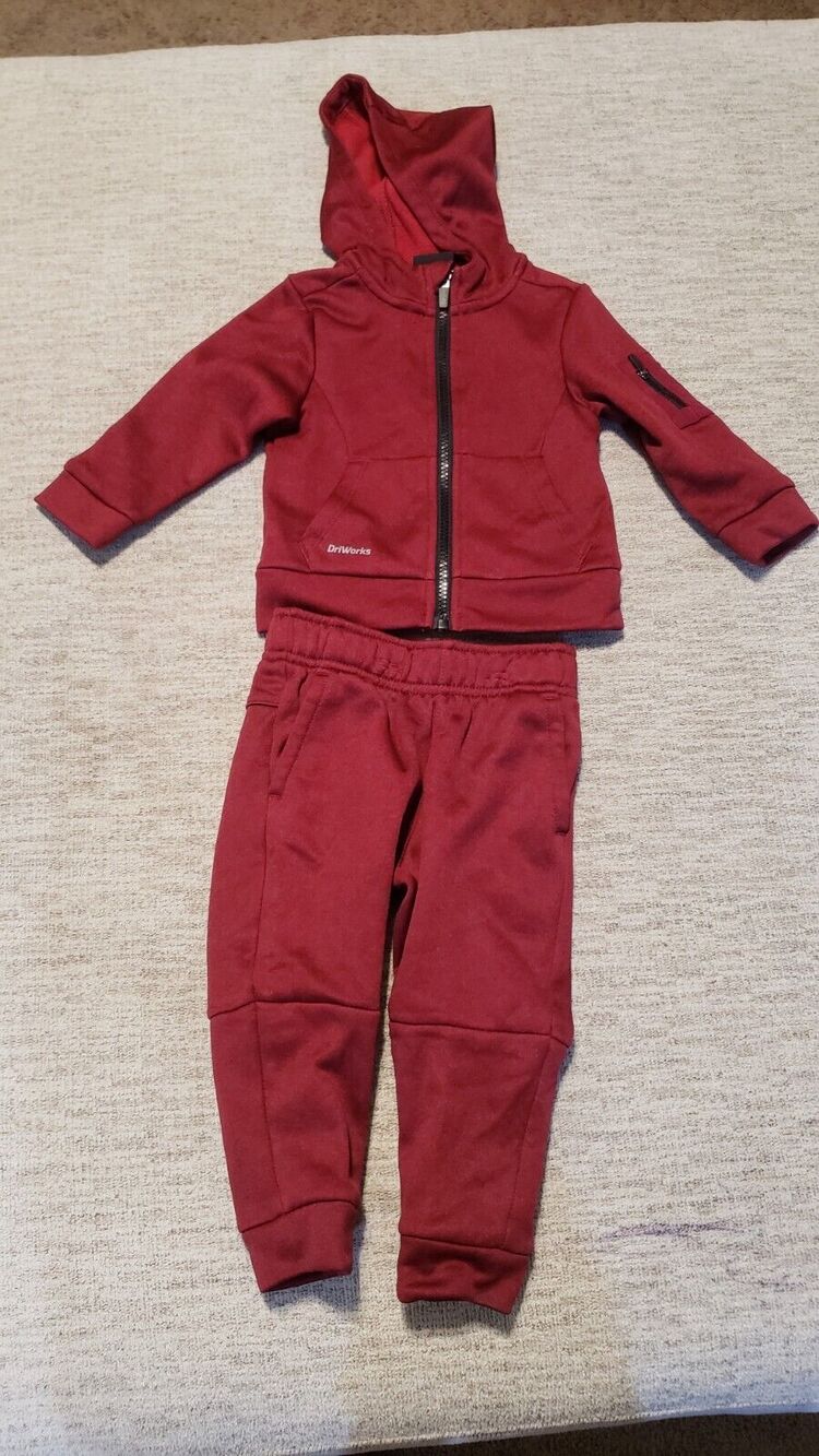 Infant Boys Sweat Suit Pants Jacket 18 Month Red